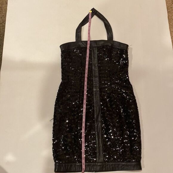 Vintage Leather Sequin Halter Dress - Picture 5 of 10